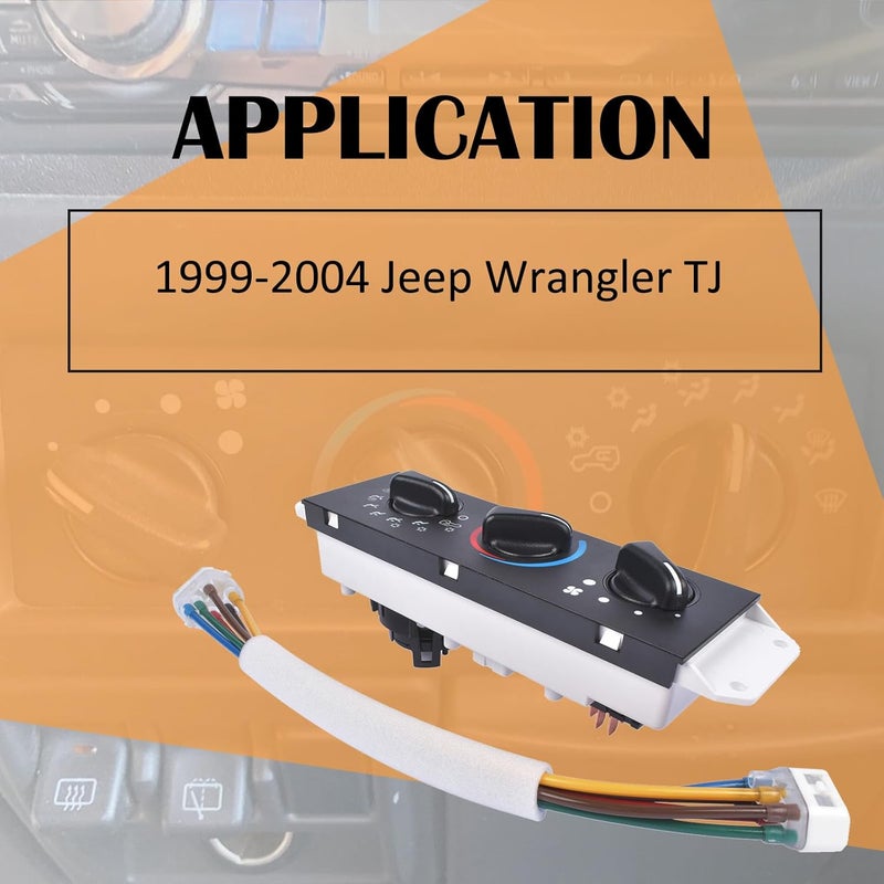 Bicos HS-373 55037473AB HVAC Climate Control Panel with Blower Motor Switch Fits for Wrangler TJ 1999-2004 Replaces HS373 Heater Control Switch - Image 2